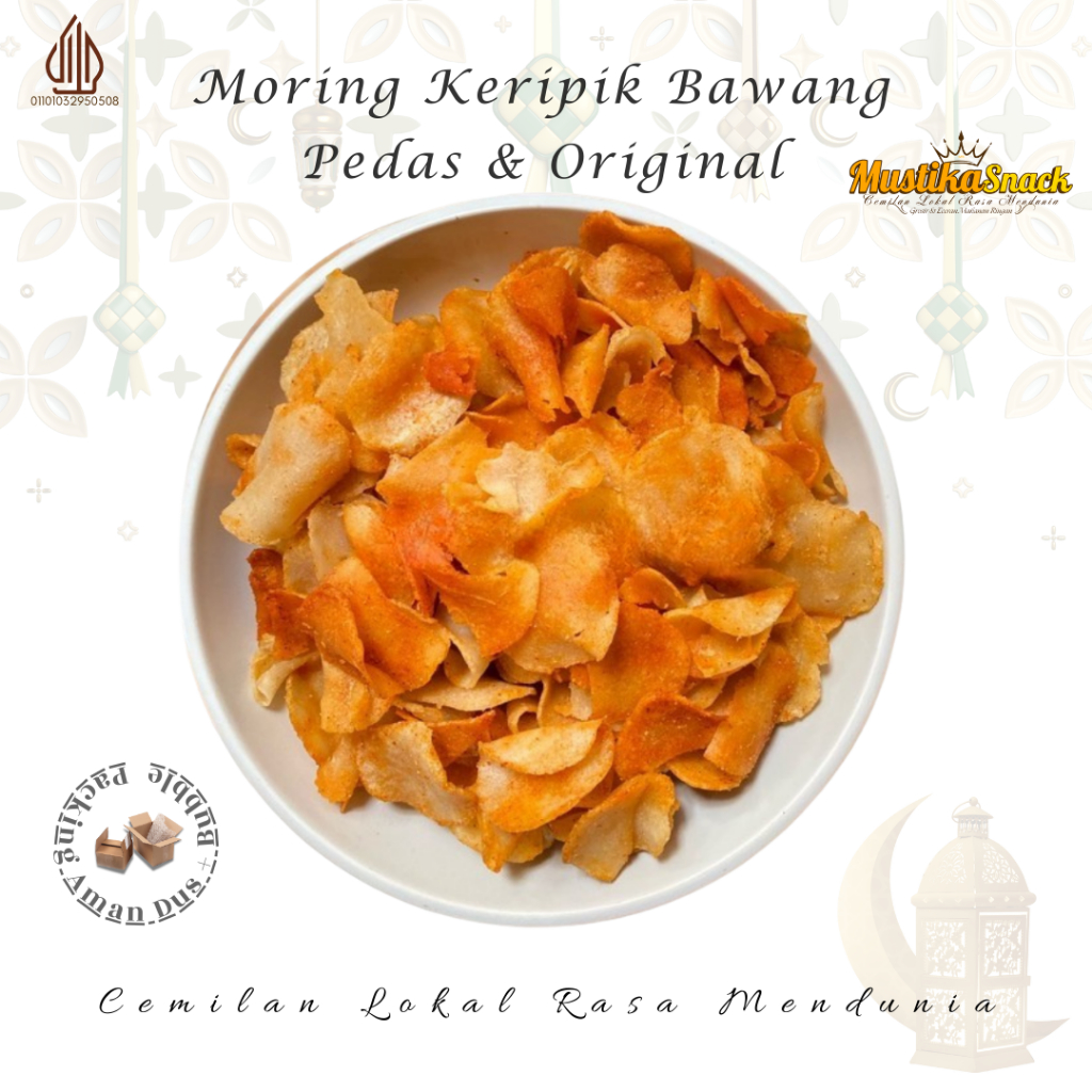 1kg Moring Ariel Garut Keripik Bawang Pedas Gurih