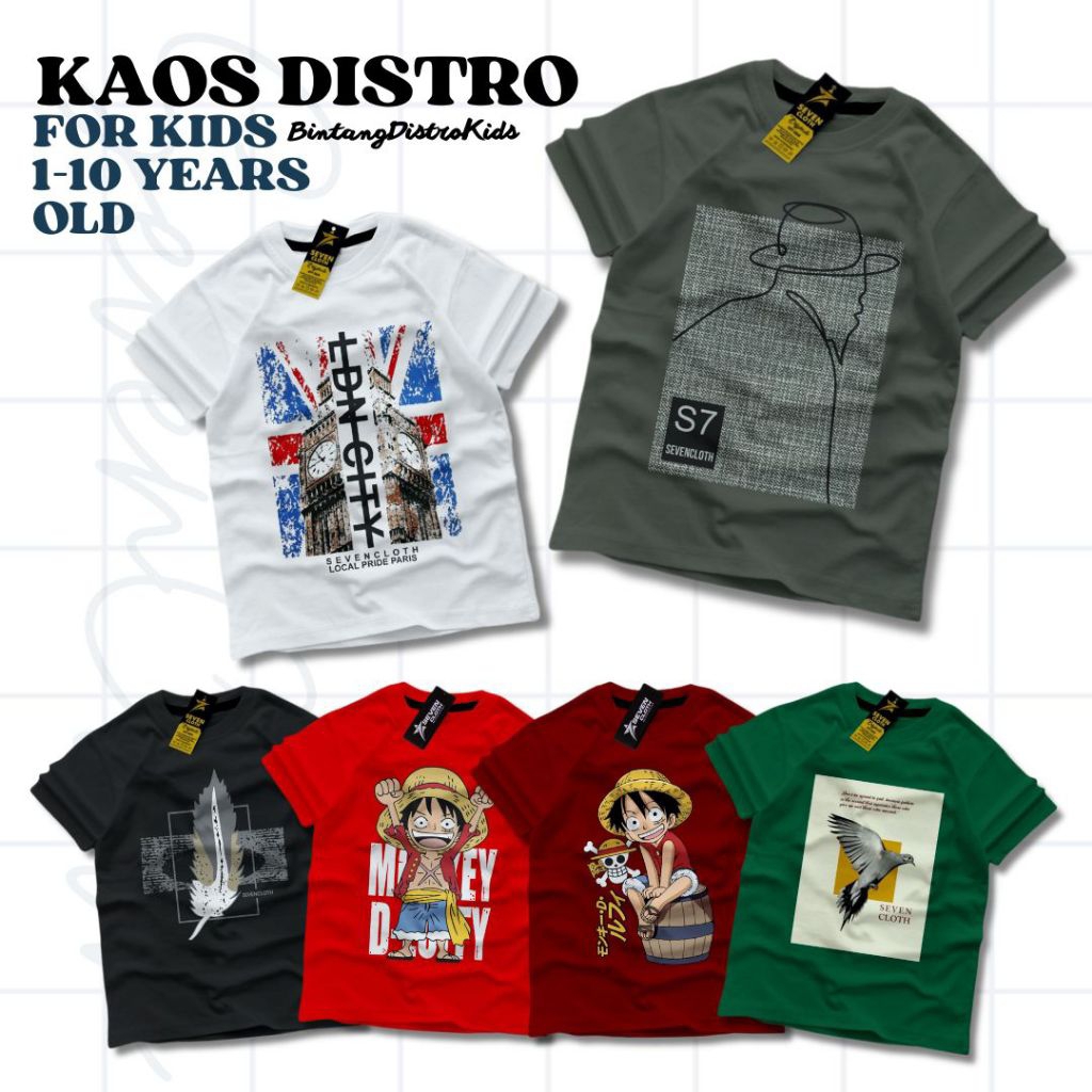 kaos distro anak sevencloth motif terbaru