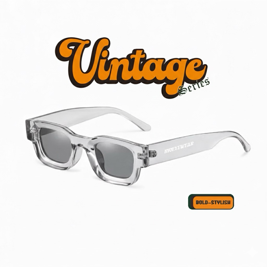 Baiyoo Kacamata Hitam frame transparan | Kacamata vincent lensa hitam frame bening Kacamata hitam ga