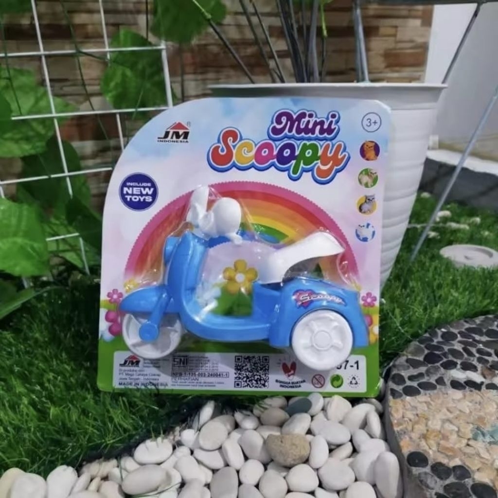 Mainan Edukasi Anak Motor Mini Scoopy Bonceng Boneka / Mainan Anak Motor Vespa Scoopy JM107-1