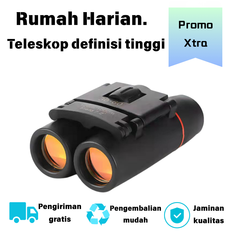Teropong Mini Lipat, Teropong Binoskop Jarak Jauh, Bisa Digunakan Siang dan Malam, Lensa Berkualitas