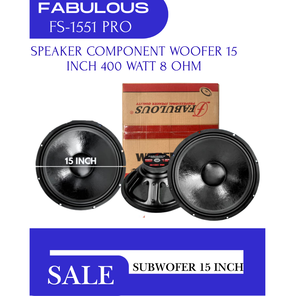 Subwoofer Speaker 15 Inch Fabulous FS-1551 PRO Power 400 Watt 8 Ohm Woofer 15 Inch Double Coil Kompo
