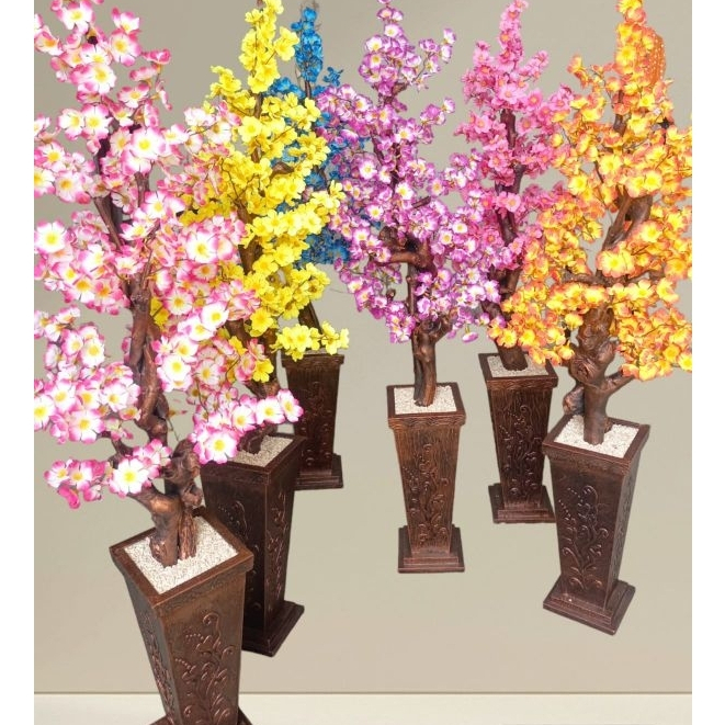 [Bunga set pot] Bunga Sakura Artificial Jumbo Set Pot Kayu / bunga sakura artificial bunga lebat jum
