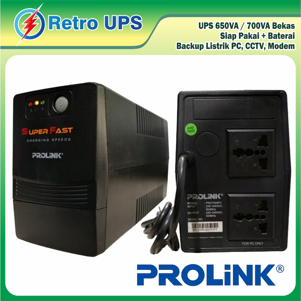 UPS 650VA / 700VA Bekas Siap Pakai + Baterai Kondisi Mulus & Bergaransi Backup Listrik PC, CCTV,