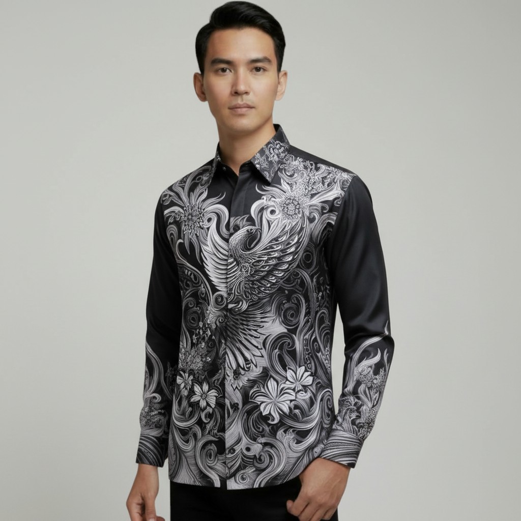 Batik arwinda Regalia01 Kemeja batik lengan panjang pakai puring