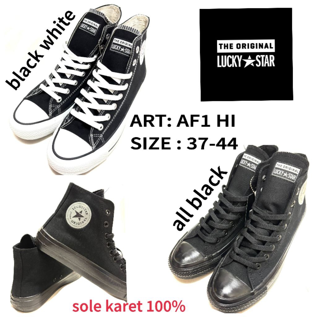 Sepatu Sekolah The Original Lucky Star AF1 HI /Sepatu Fashion Warrior Unisex / Sepatu Warrior Keren
