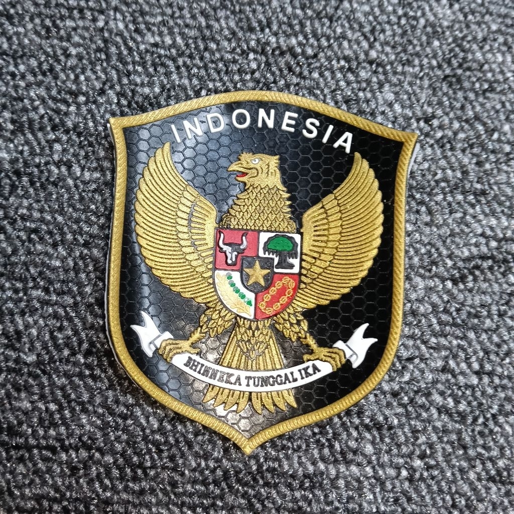 Patch Logo Rubber Garuda Indonesia Hitam Premium