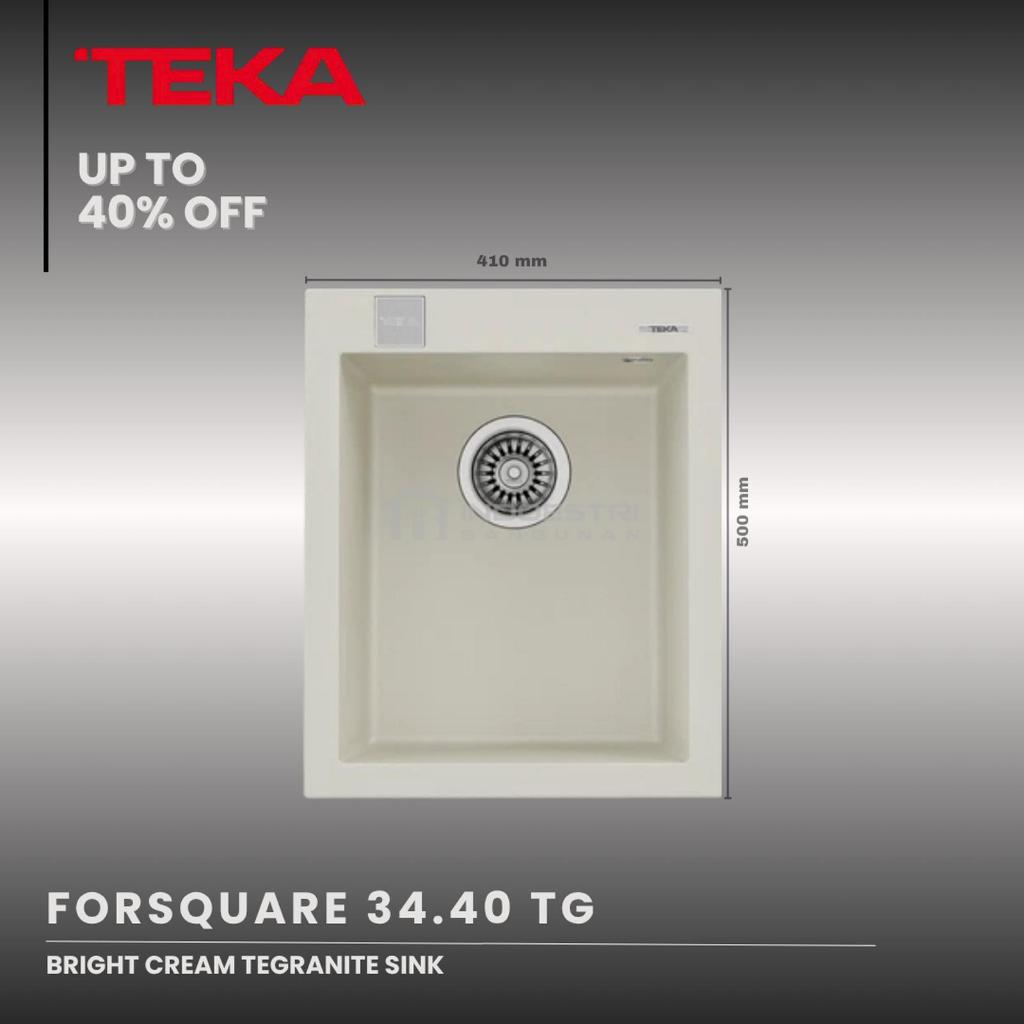 Kitchen Sink Teka Tegranite FORSQUARE 34.40 Bright Cream 1 Lubang / TEKA Bak Cuci Piring