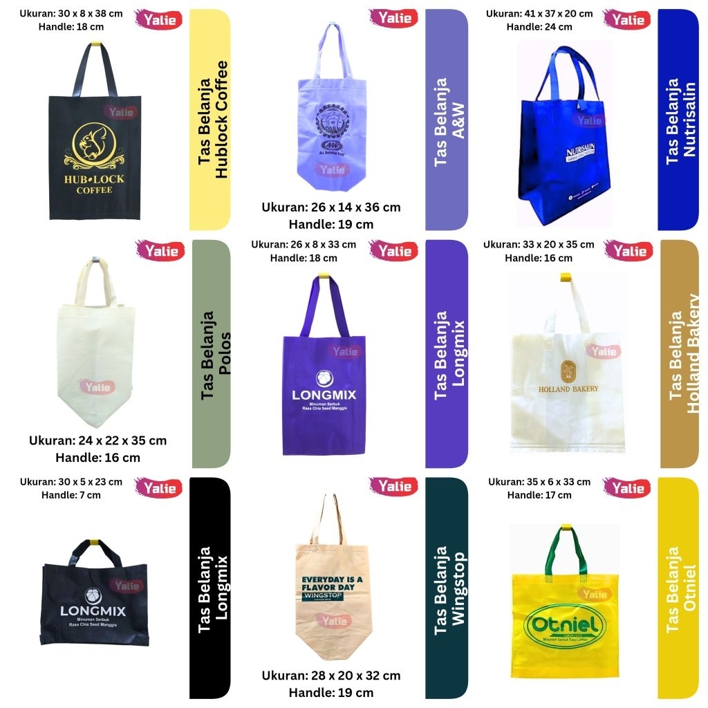 REUSABLE SHOPPING BAG McD/Ideku Handmade/Garnier/Hublock/Nutrisalin/McDonalds Tas Belanja/Tas Lipat 