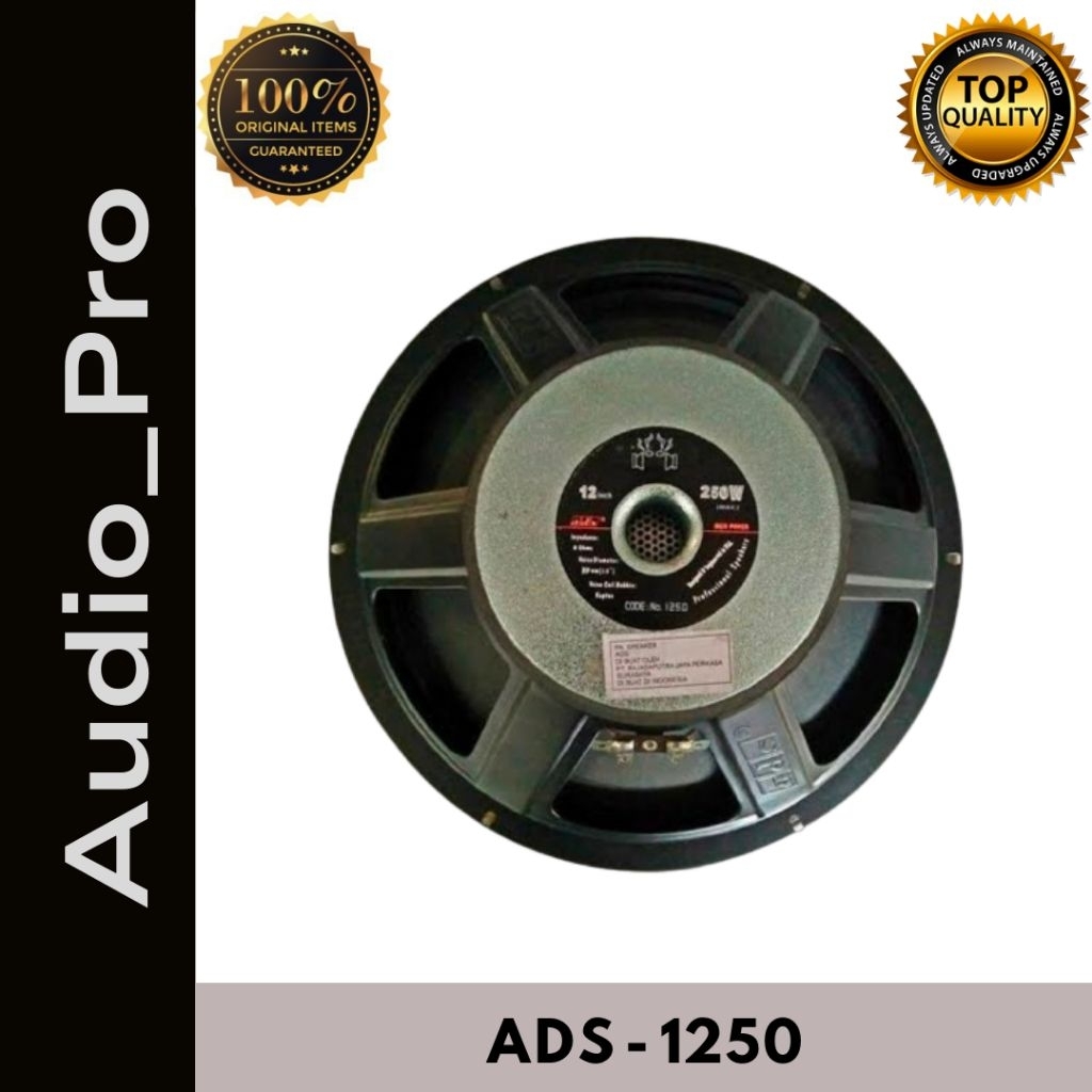 SPEAKER ADS 1250 12 INCH FULL RANGE 1250 WOOFER ADS 12 INCH