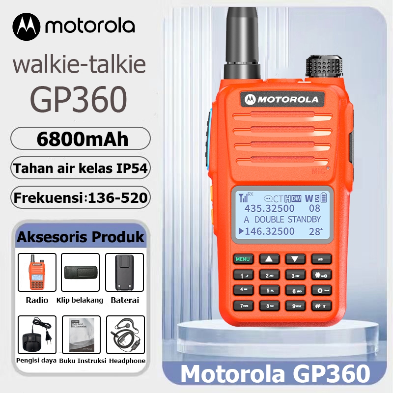 HT MOTOROLA GP360 Oranye walkie talkie dua arah radio long range walkie talkie dua arah radio motoro