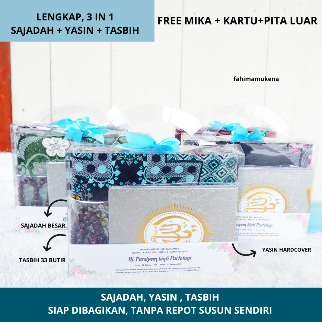 GROSIR SOUVENIR PENGAJIAN TAHLIL 40 HARI 1000 HARI 100 HARI ORANG MENINGGAL - Sajadah Turkey Yasin H