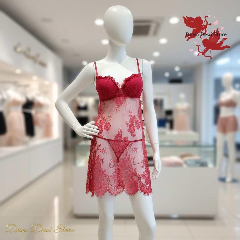 Baju Tidur Lingerie Sexy + GString Transparan BRA Spon LT917