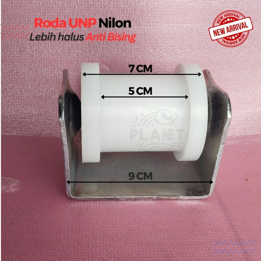 Roda Pagar UNP 5cm | Roda UNP Pintu Gerbang Nylon