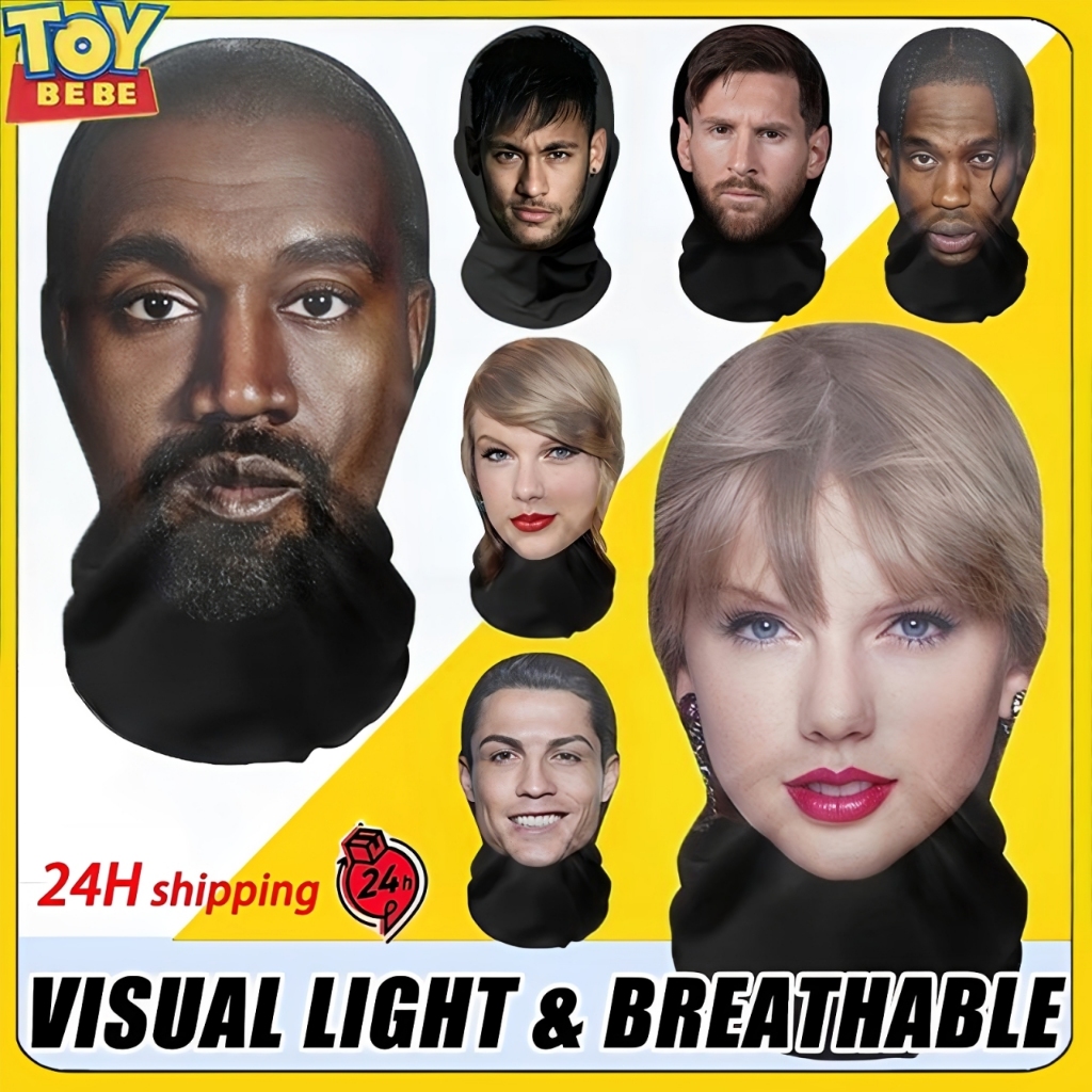 TOYBEBE Mainan Masker Motor Topeng Ugly Face Lucu Aksesoris Motor Lucu/Topeng Wajah Kanye Taylor Swi
