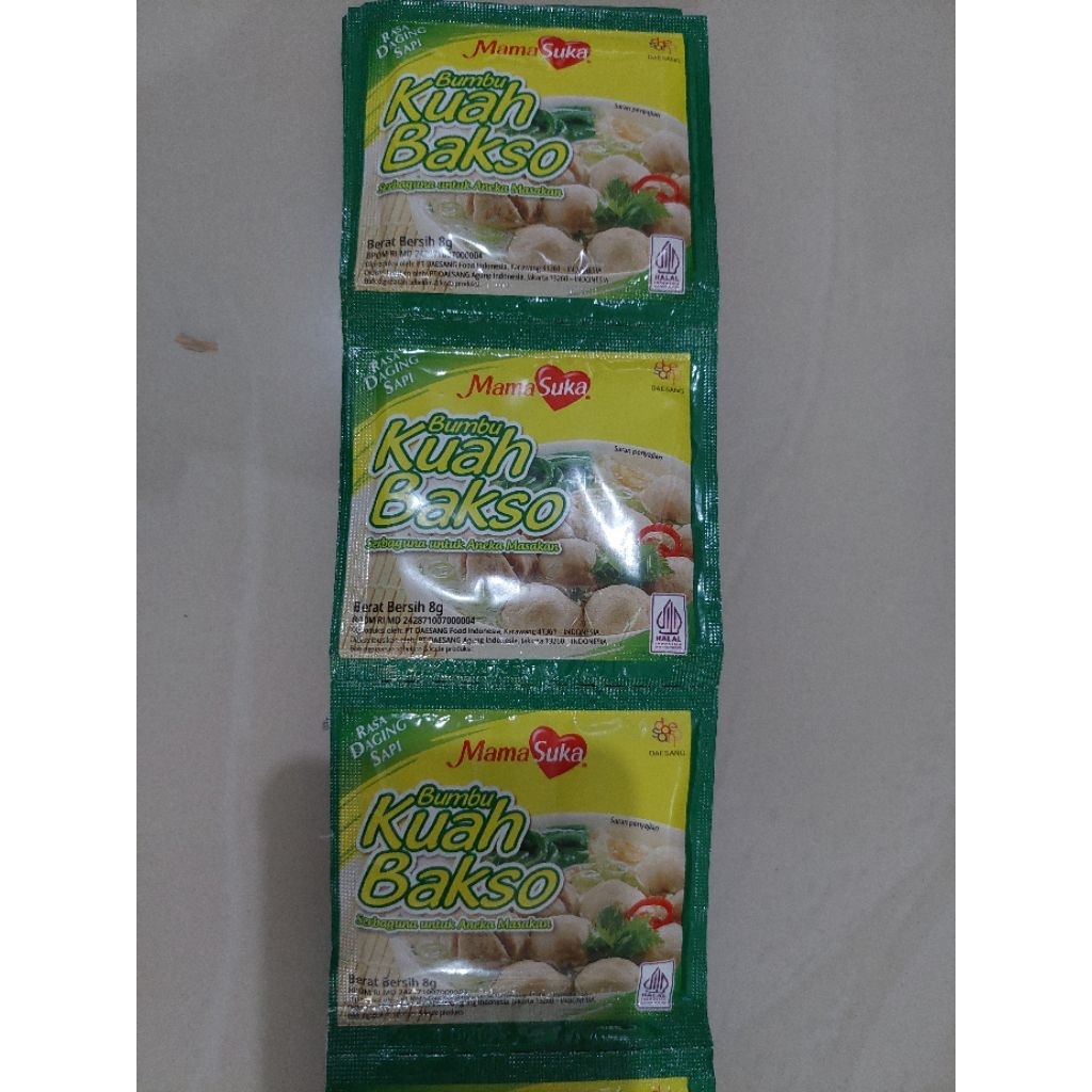 Bumbu Kuah Bakso Instan Mamasuka Rasa Sapi 8g - Praktis, Gurih, Aroma Sapi