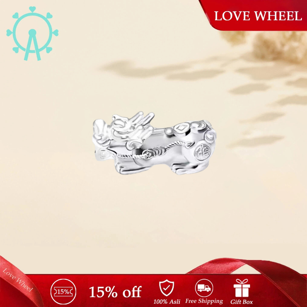 LOVE WHEEL Gelang DlY Pi Xiu Ruyi Perak S999 | Komponen Aksesori Perak Murni 999 Pi Xiu - Proses 3D 