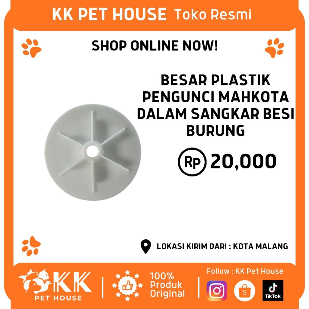 0131-BESAR PLASTIK PENGUNCI MAHKOTA DALAM SANGKAR BESI BURUNG