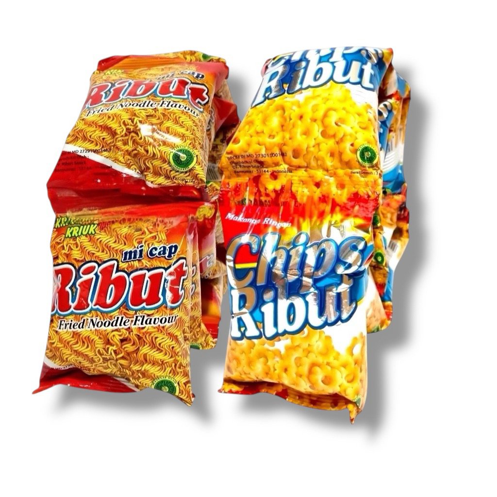 Snack Jadul Mie Ribut / Snack Chips Ribut Kemasan 500 Isi 10 Pcs