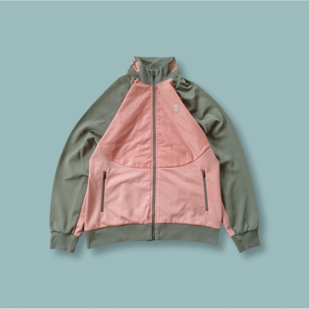 Jaket Tracktop Olahraga K-Swiss Pink Grey Second