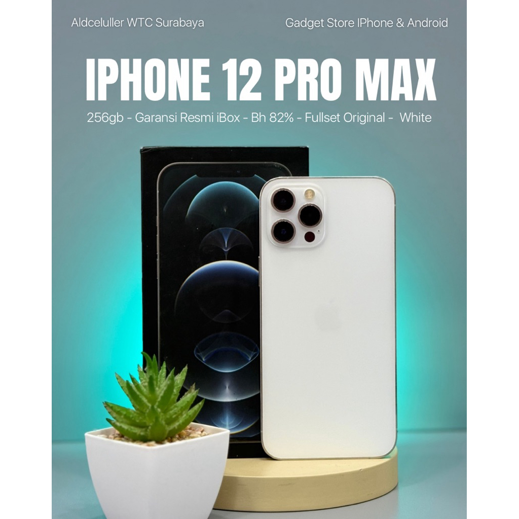 iPhone 12 pro max 256gb silver garansi resmi second