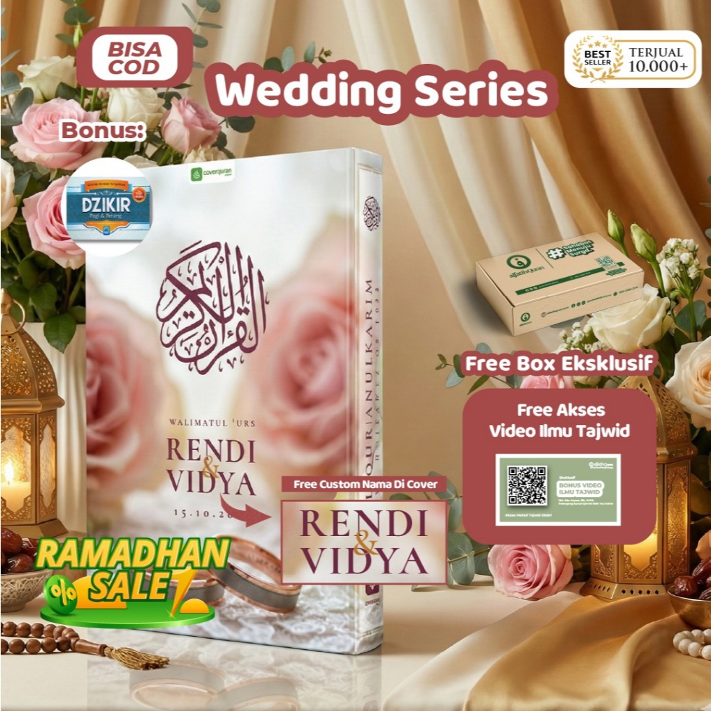Al Quran Custom Cover Tulis Nama Ucapan Quotes | Quran Wedding | Quran Hadiah | Quran Couple