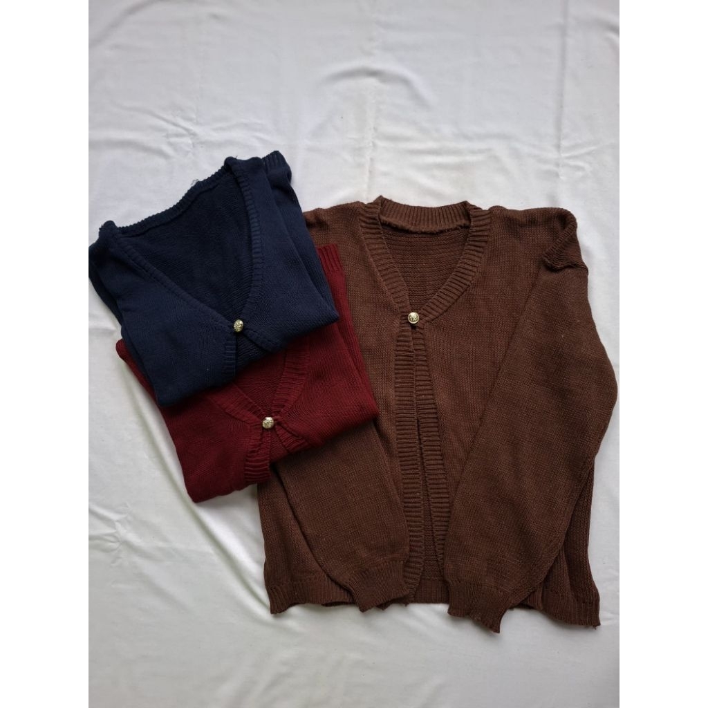 Cardigan Rajut Crop Kancing 1 outer Atasan Wanita || AG Cloth&Code