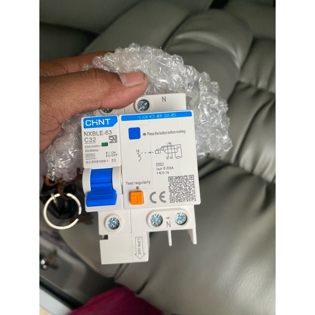 RCBO MCB wall Charger Mobil Listrik ELCB CHINT NXBLE-63 1P + N32A 6kA Pengganti NXBLE-63 ELCB CHINT 