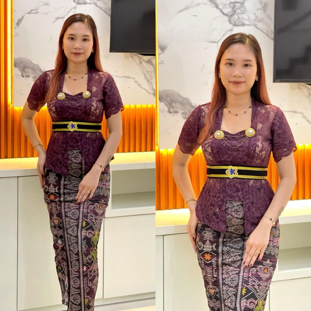 COD Oneset setelan kebaya brokat sofia Wisuda Lengan Lilit Set kebaya sofia Kebaya Bali lengan pende