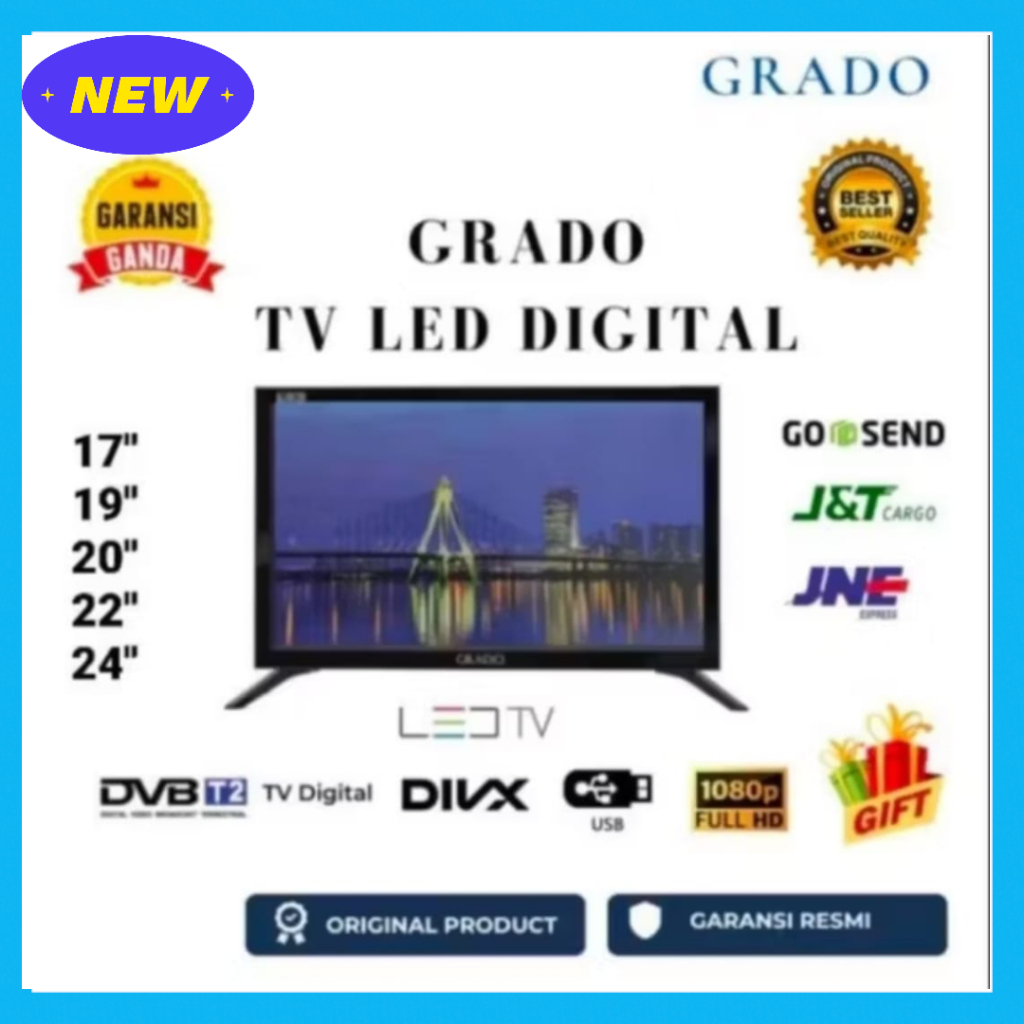 PROMO TV DIGITAL LED GRADO 17 INCH FULL HD 1080  TV GRADO MURAH PROMO BERGARANSI
