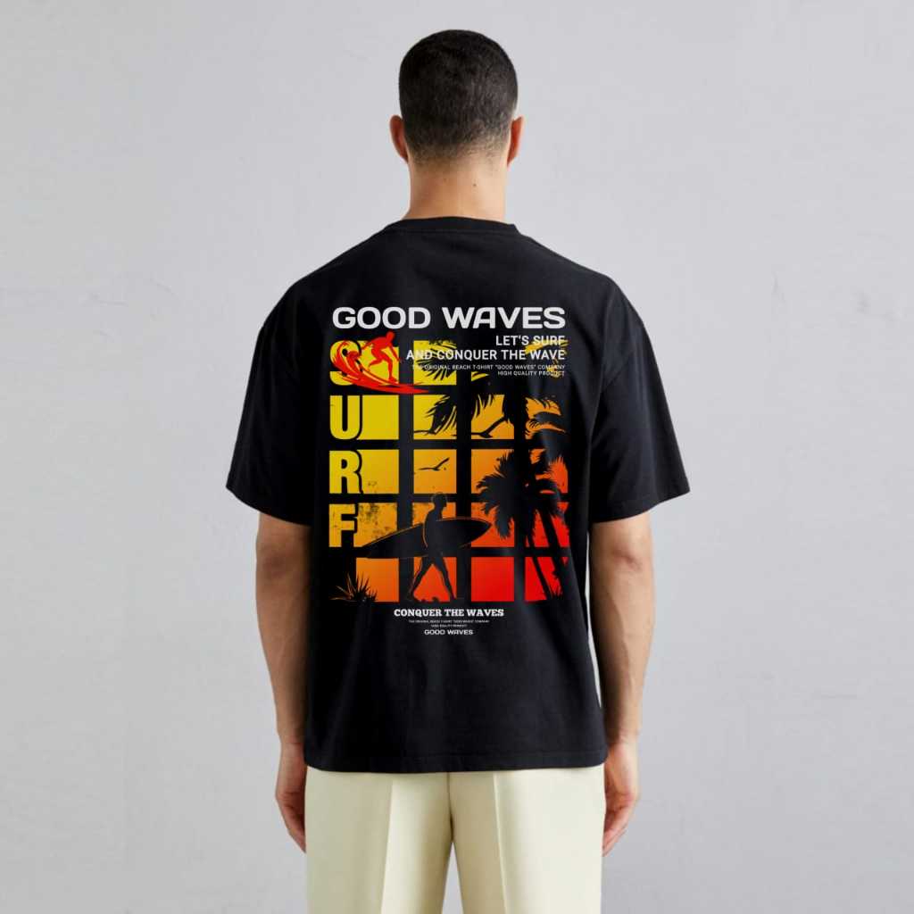 Good Waves Surfing Tshirt | Kaos Pria Surfing 100% Cotton Combed 24s Kualitas Premium | Kaos Surfing