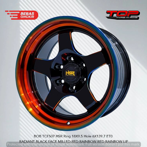 Velg Samlong Palang Rainbow HSR BOB R18 | Pelek For Pajero Fortuner Lebar 9,5 Inch Pcd 6X139