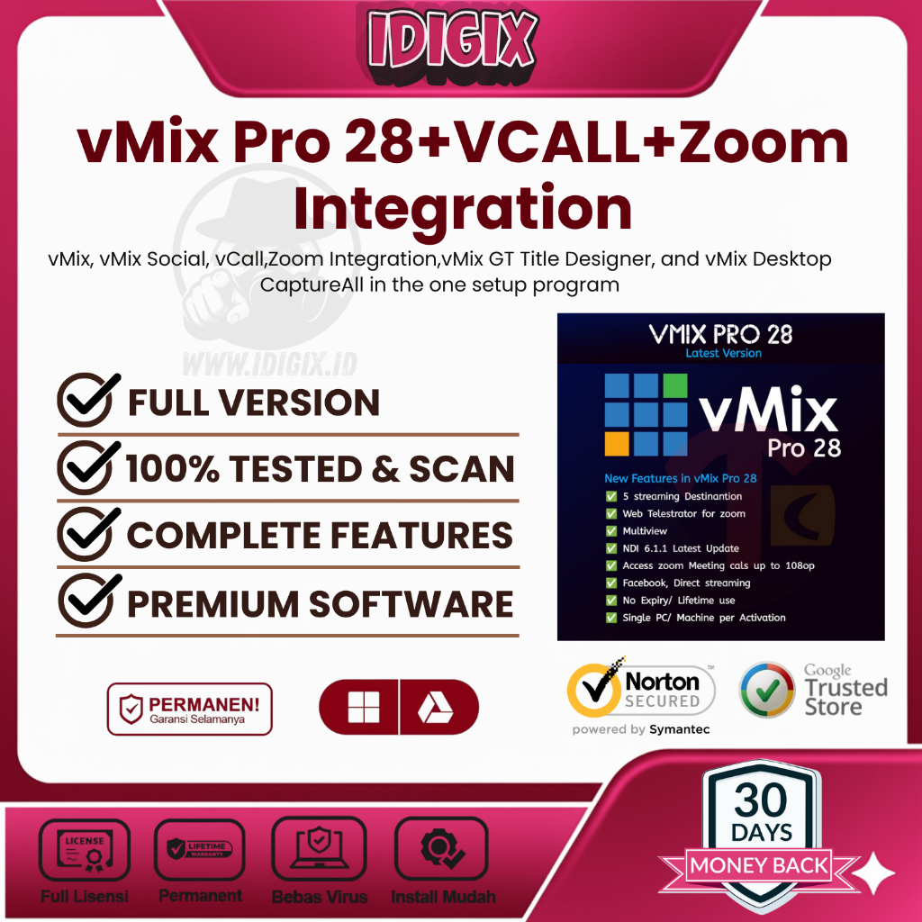 vMix Pro 28.0.0.42 with vcall zoom 1 PC