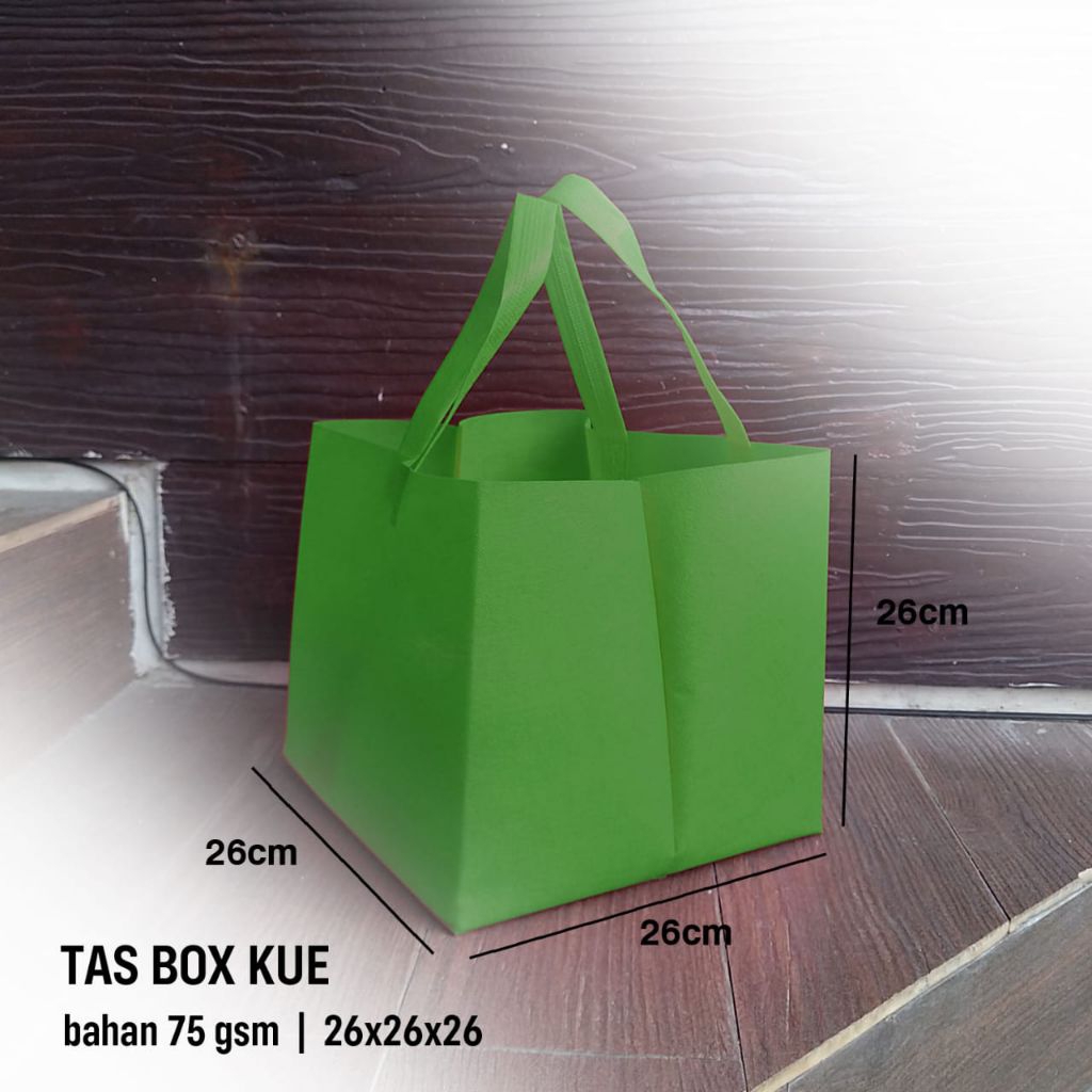 Tas kotak nasi spunbond 26x26x26 ready stok bahan tebal