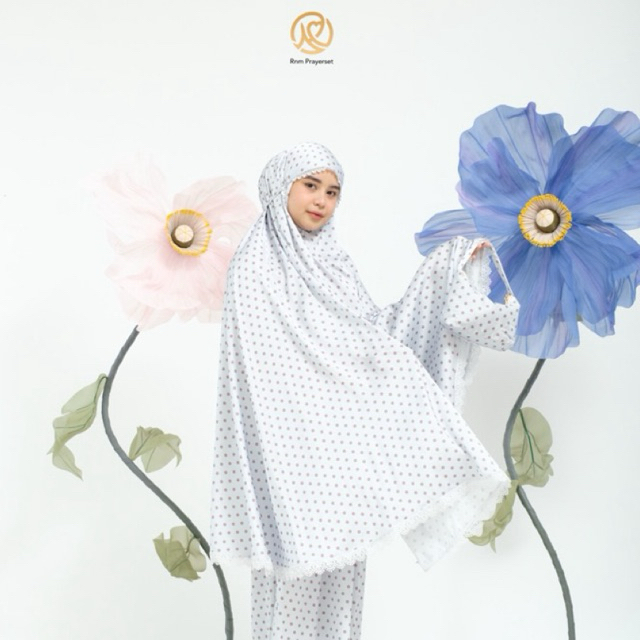 RNM Mukena Leona Silk Renda 2in1 Polkadot Pastel Mewah Tas Kecil Mukena Rumahan