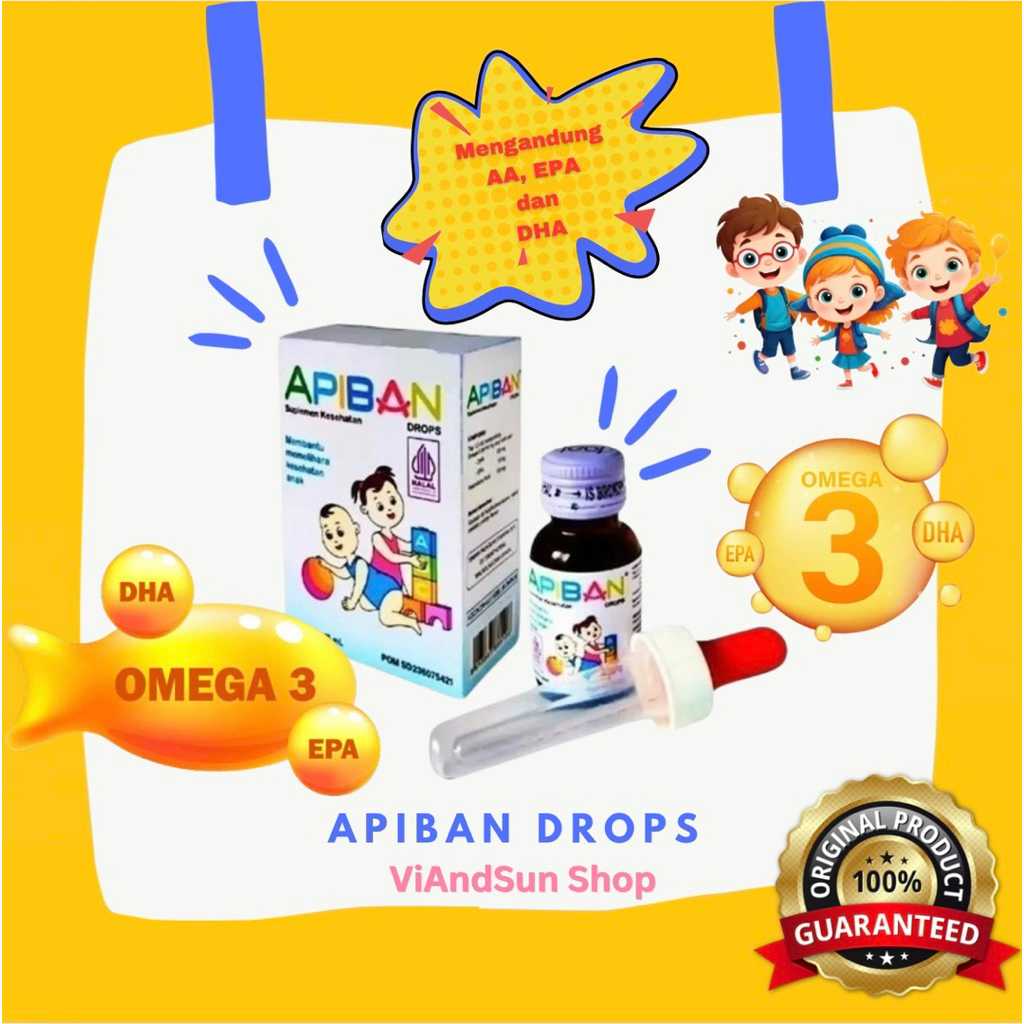 Apiban Drops 15 ml - Vitamin DHA - Vitamin Otak Bayi & Anak