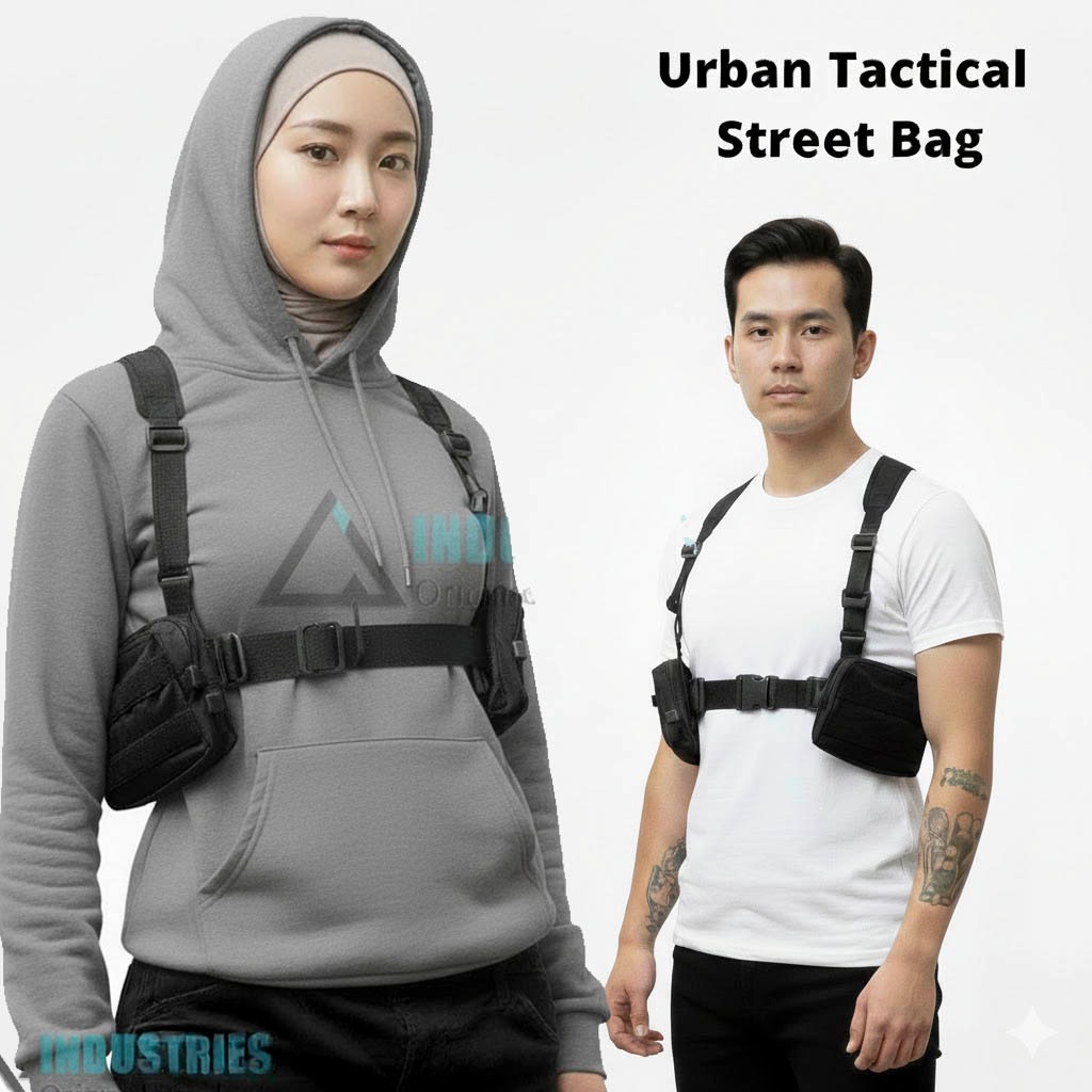 SIDE BAG - Tas Pinggang Pria Mini Kiri Kanan 2 Bag Untuk HP Gadget Smartphone Cowok Army Tactical