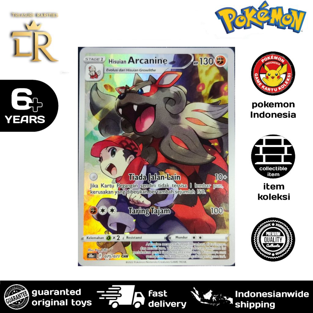 hisuian arcanine chr s10a tcg pokemon indo