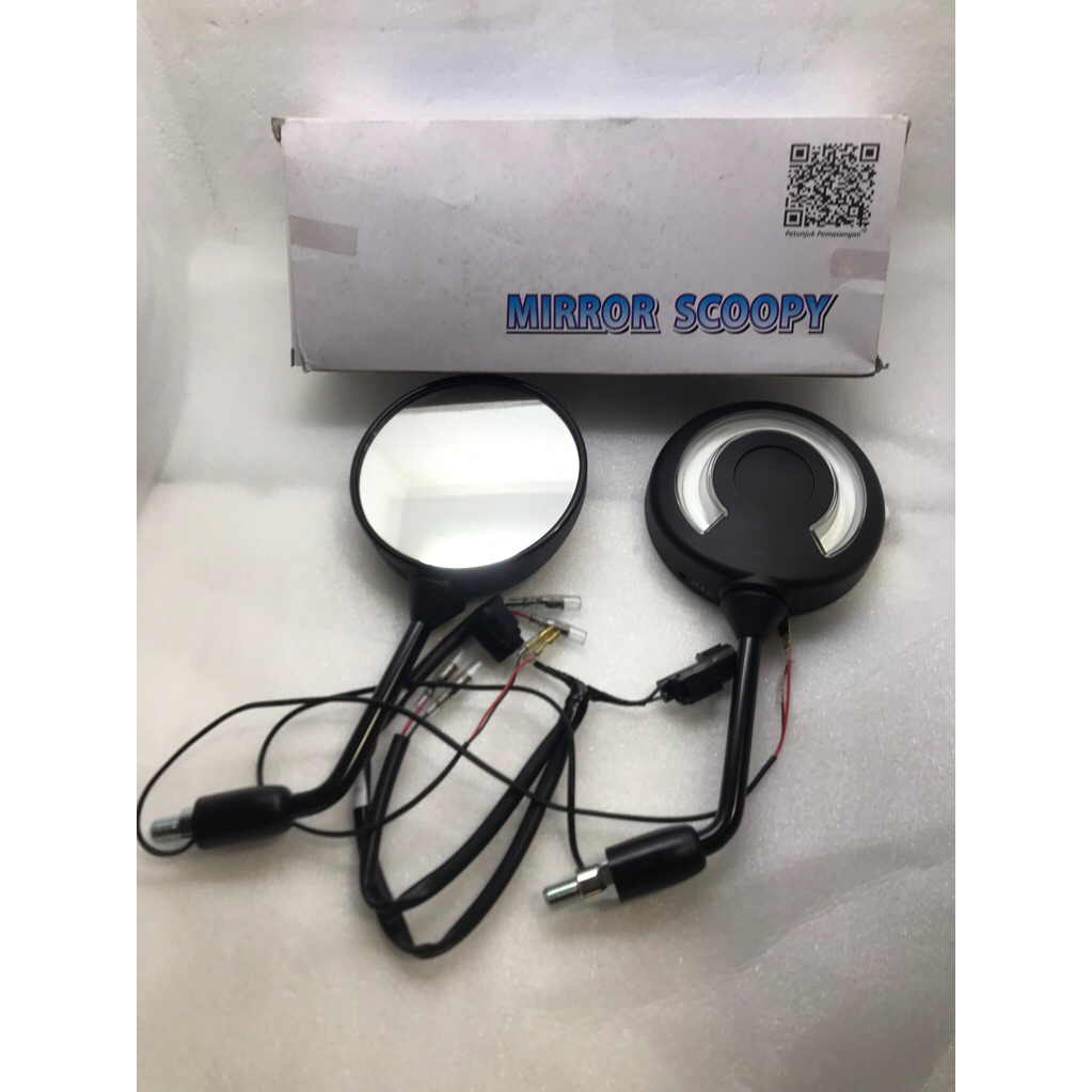 Spion Standart ORIGINAL Scoopy New + Lampu  - Kualitas Original , Kuat , Awet , Pemasangan Mudah , S