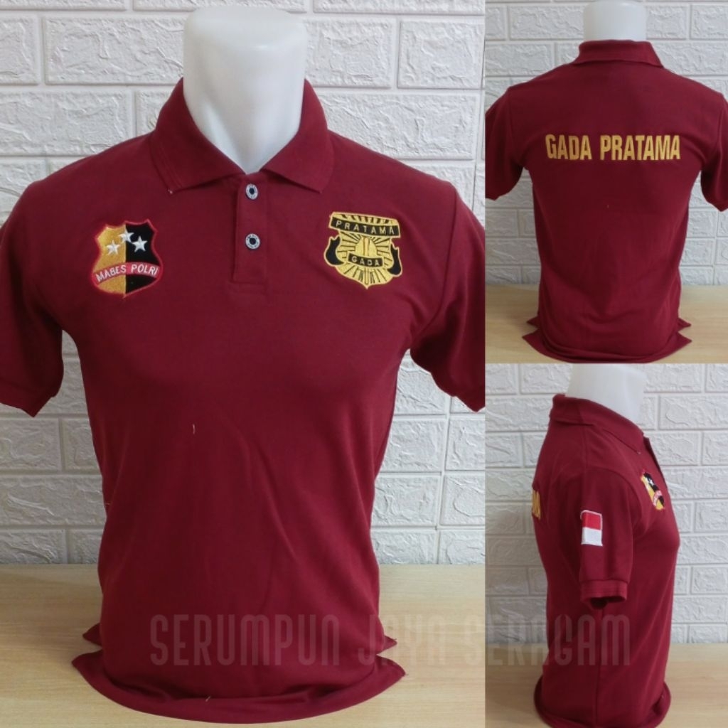 KAOS GADA PRATAMA MABES MARUN FULL BORDIR - KAOS KERAH GADA PRATAMA MARUN BORDIR - KAOS GADA PRATAMA