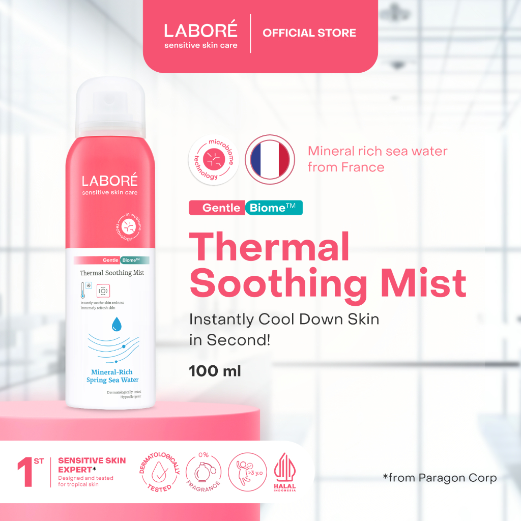 LABORÉ Sensitive Skin Care GentleBiome Thermal Soothing Mist - 50ml 100ml - Face Mist Menghidrasi Ku