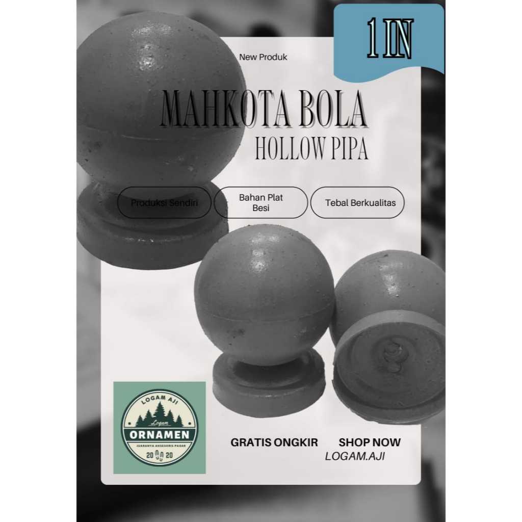 MAHKOTA HOLLOW BULAT UKURAN 1 INCH/ORNAMENT/BAHAN PLAT BESI