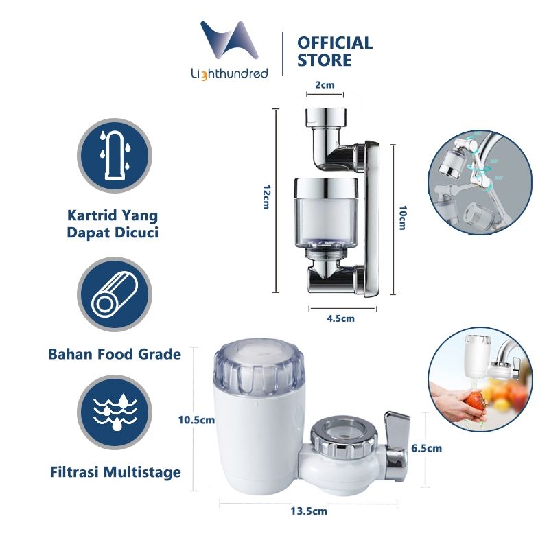 Lighthundred Filter Air Kran Water Filter Pemurni Air Filter kran air cuci piring dapur