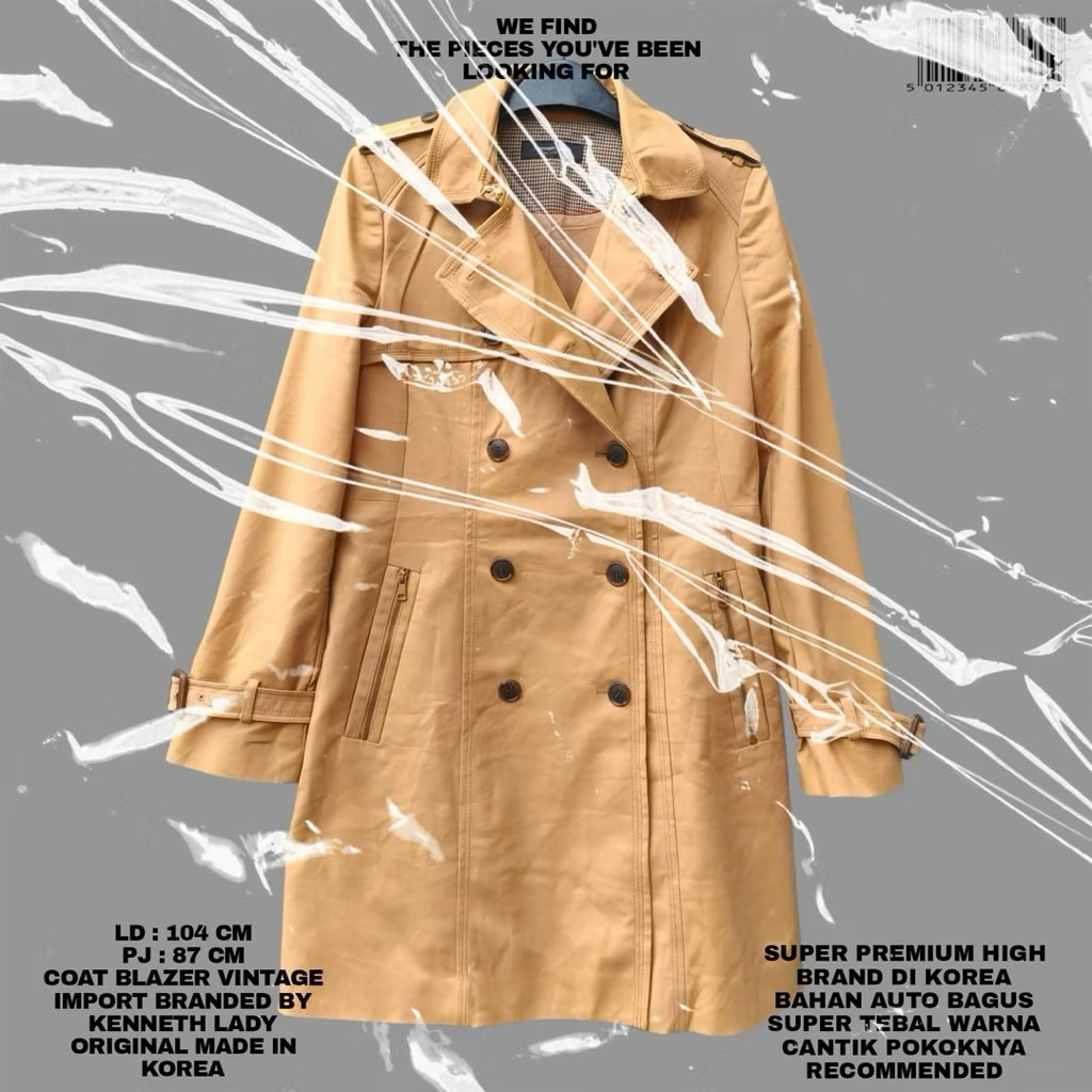 [FLASMA] KENNETH LADY ORIGINAL COAT PREMIUM KOREAN LOOK/COAT KOREAN STYLE/COAT MEWAH FULL FURING BAL