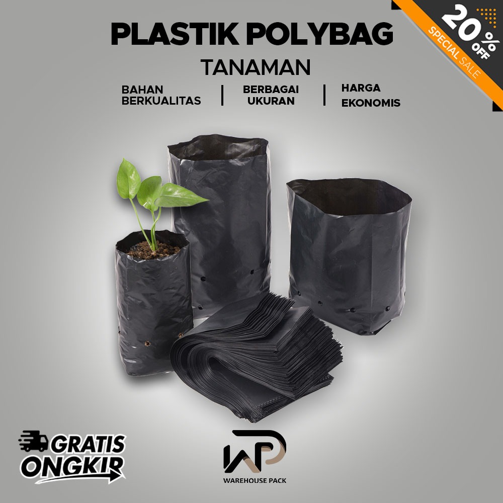 Plastik Pot Polybag Tanaman Tebal | Polibag Ukuran Kecil Sedang Besar |  plastik polibek tanaman 500