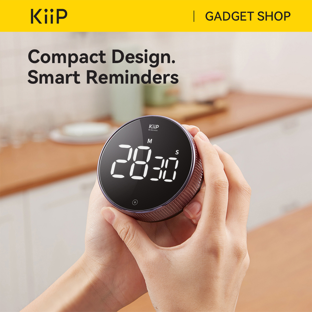 KiiP Digital Timer LED Magnetic Stopwatch Alarm Kitchen Pengatur Waktu Memasak