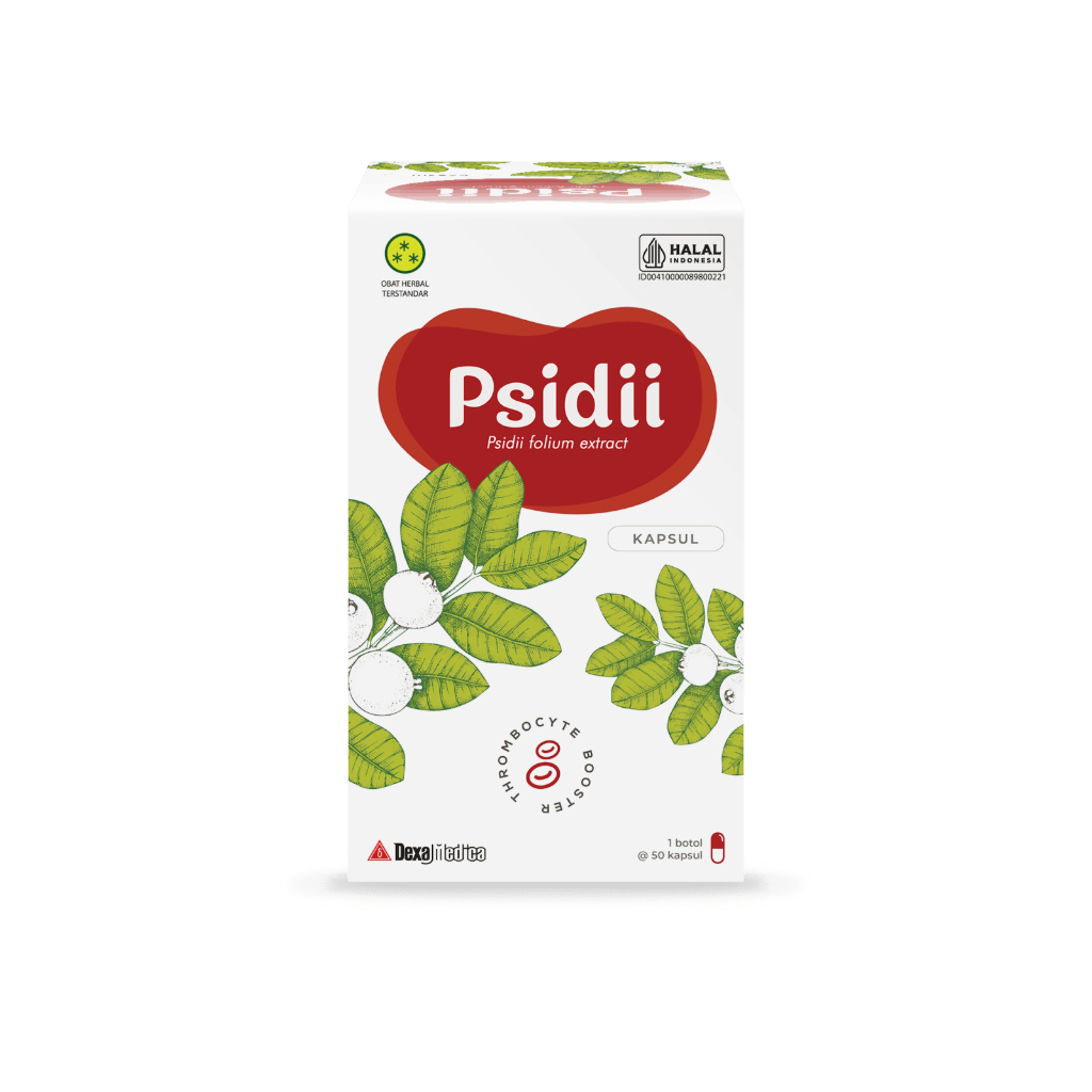Psidii Folium Extract 50's Kapsul Dexa - Meningkatkan Jumlah Trombosit / Suplemen Penambah Trombosit