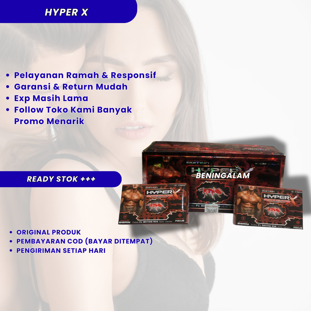 Madu Hyperx Semut Merah Kapsul Obat Kuat Tahan Lama Pria Suplemen Penambah Stamina dan Durasi