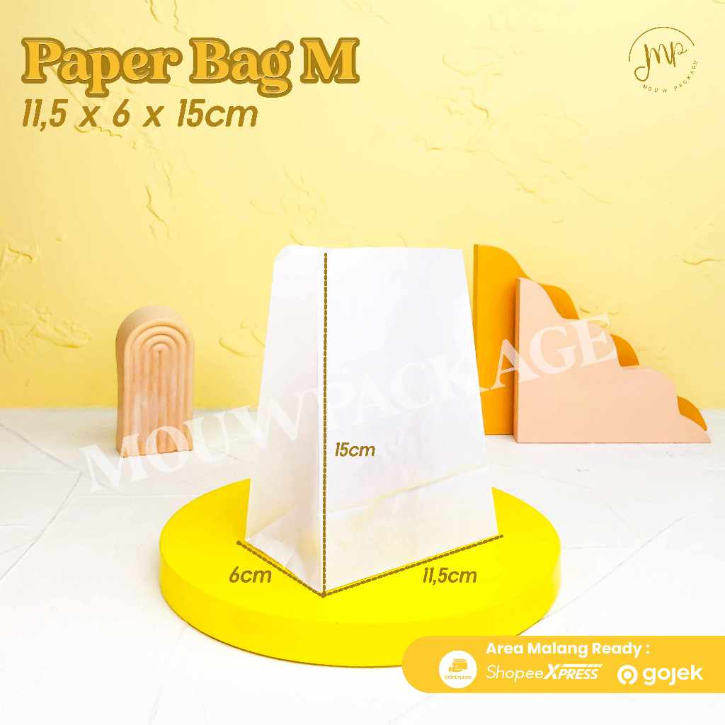PAPER BAG POLOS MEDIUM / KANTONG KENTANG / KEMASAN KERTAS / TEMPAT AYAM/ KANTONG KERTAS