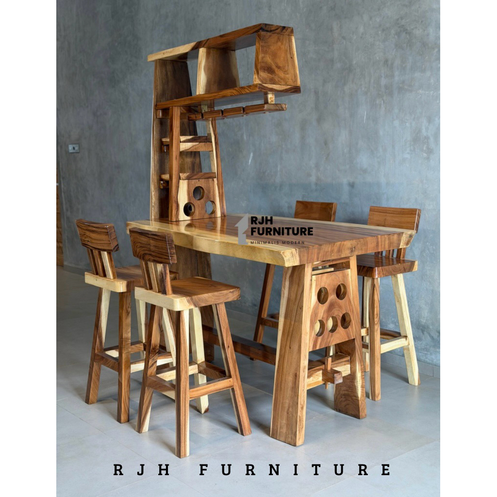 SET MEJA BAR TREMBESI, MEJA BAR MINIMALIS, KURSI BAR TREMBESI